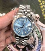 (EW) Swiss Replica Rolex Day-Date II Ice Blue Dial Jubilee Watch - Eta3255 Movement